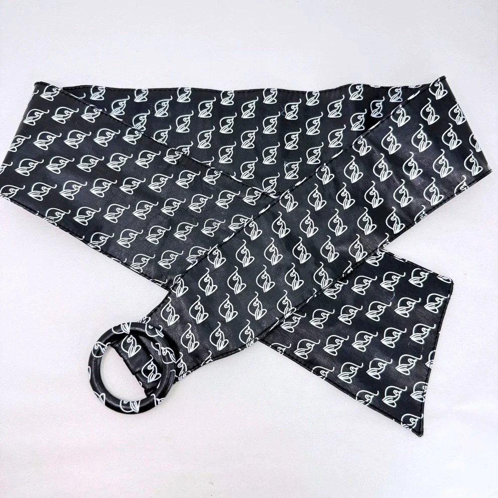 Baby Phat Logo Sash Belt Vintage Y2K Black Wide‎ Band